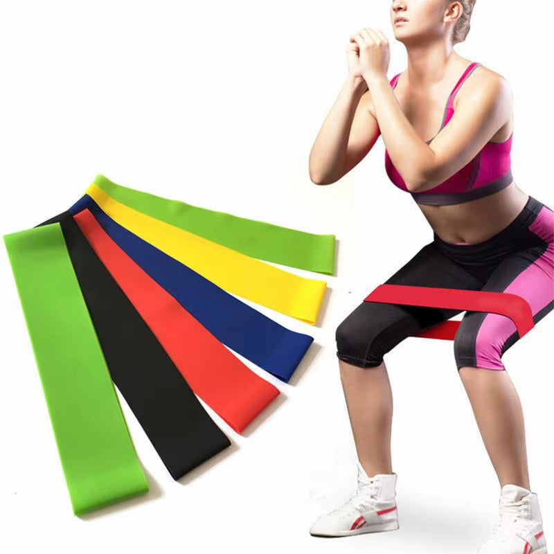 5Pcs Yoga Tension Belt Fitness Elastic Belt Resistance Belt Squat Butt AIDS Tension Ring Stretching Exercise Belt