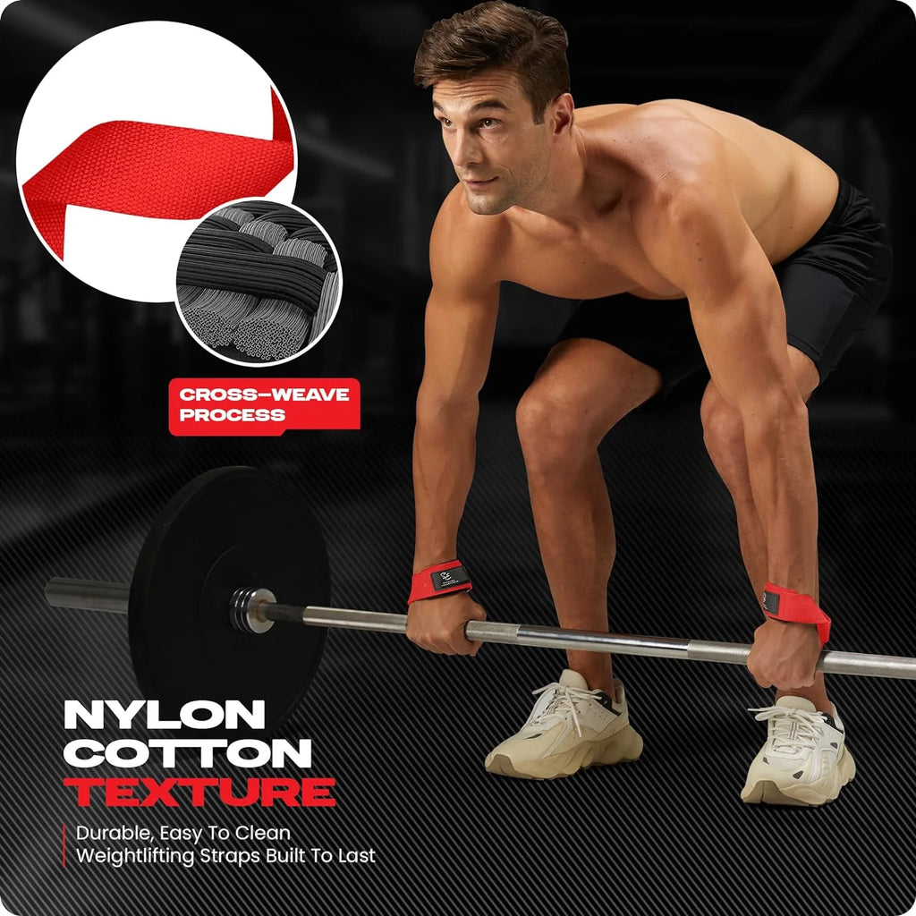 Weightlifting Wrist Straps – 2-Pack Adjustable Padded Neoprene Lifting Straps for Gym, for Men & Women