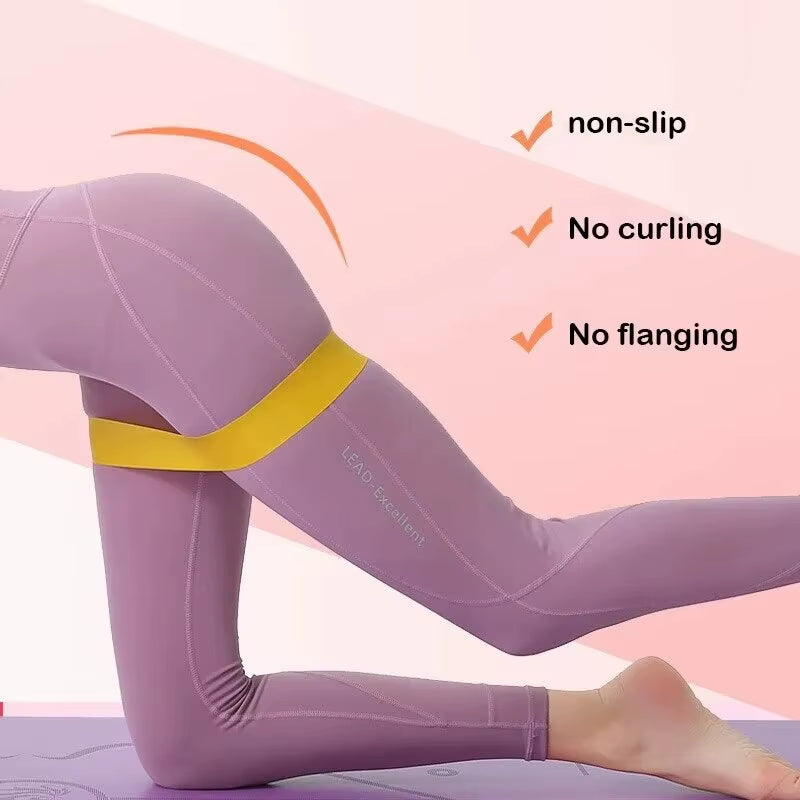 5Pcs Yoga Tension Belt Fitness Elastic Belt Resistance Belt Squat Butt AIDS Tension Ring Stretching Exercise Belt