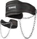 Dip Belt for Weight Lifting, Pullup, Squats & Dips - 36" Robust Steel Chain, Comfortable Neoprene Padding Supports 350Lbs - Gym Weight Belt for Strength Training Workout & Weightlifting